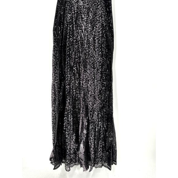 Rene Ruiz One Shoulder Twist Front Ombre Sequin Gown Size 10 - Picture 8 of 12